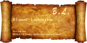 Blaser Ludovika névjegykártya